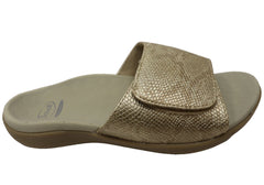 Scholl Orthaheel Samos II Womens Comfortable Supportive Slides Shimmer