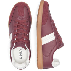 ONLY Amber Polyester Women's Burgundy/Cream Trainers