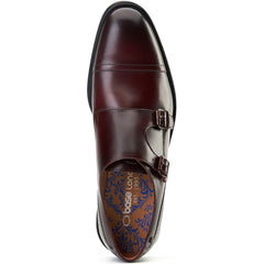 Base London Taper Leather Men's Bordo Double Monk Shoes