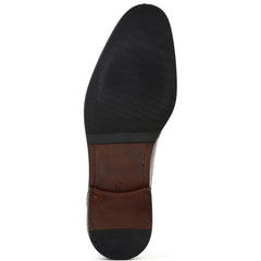 Base London Taper Leather Men's Black Double Monk Shoes