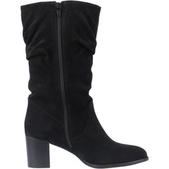 Hush Puppies Cosima Suede Women's Black Suede Heeled Knee High Boots