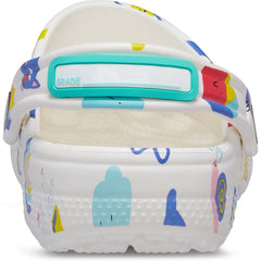 Crocs Classic Graphic Synthetic White/Multi Clogs