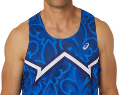 Asics Nations Mens Running Vest - Blue