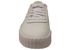 Puma Carina 3.0 Womens Leather Lace Up Casual Shoes White