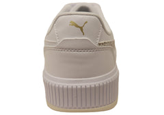 Puma Carina Mia Topcat Womens Lace Up Casual Shoes White Frosted Ivory