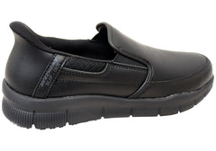 Skechers Mens Slip Ins Work Nampa Broxtin Leather Slip Resistant Shoes