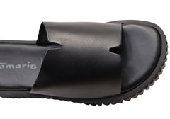 Tamaris Fayner Womens Comfortable Leather Platform Slides Sandals