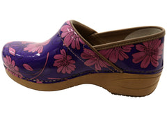 Dansko Womens XP 2.0 Patent Leather Clogs Shoes Purple Bloom
