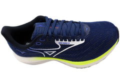 Mizuno Mens Wave Rider 29 Running Shoes Estate Blue White