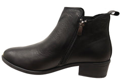 Cabello Comfort EG213 Womens Leather European Low Heel Ankle Boots