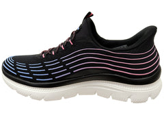 Skechers Womens Slip Ins Summits Plus Bright Wave Shoes Black Multi