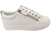 Florsheim Womens Comfortable Leather Sabrina Lace To Toe Sneakers