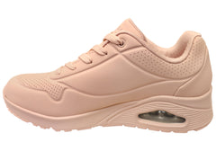 Skechers Womens Uno Stand on Air Comfortable Shoes Light Pink