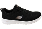 Skechers Womens GO Walk Joy Violet Comfortable Shoes Black Rose Gold