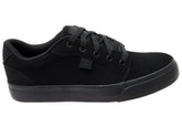 DC Shoes Mens Comfortable Leather Anvil Lace Up Shoes Black Black
