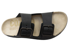 ECCO Cozmo Mens Comfortable Nubuck Leather Slides Sandals