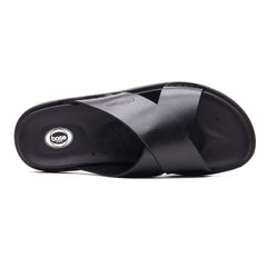 Base London Drift Leather Men's Black Sandals
