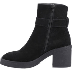 Hush Puppies Fearne Suede Women's Black Heeled Ankle Boots