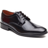 Base London Dome Lace Up Leather Men's Hi Shine Black Lace-Up Shoes