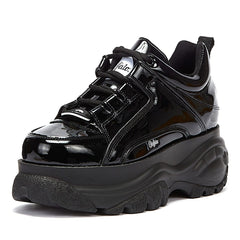 Buffalo London 2.0 Patent Womens Black Trainers