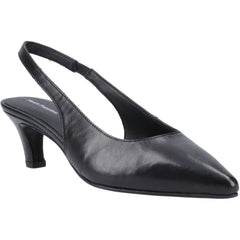 Hush Puppies Nahla Leather Women's Black Pointy Slingback Heels