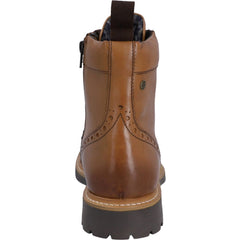 Hunter Mens Tan Cawdor Brogue Ankle Boots