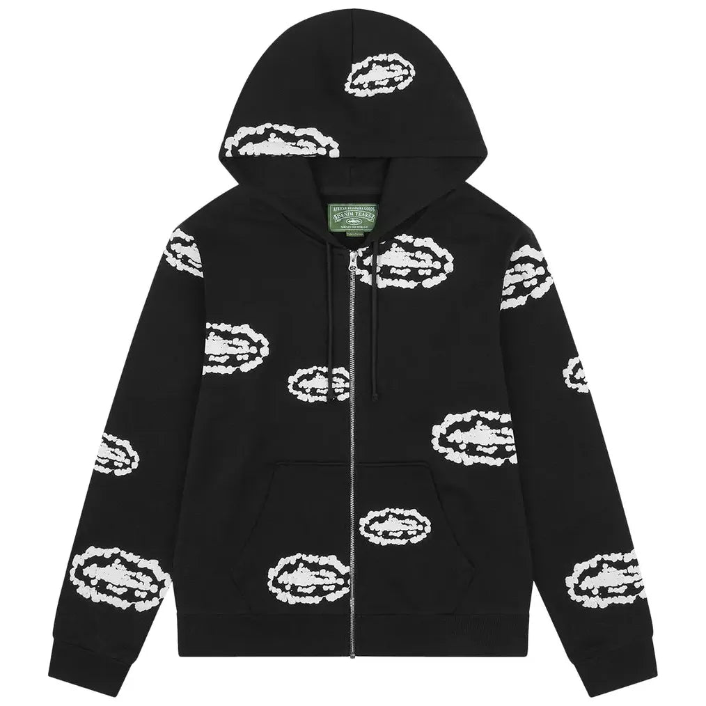 Denim Tears x Corteiz Cotton Wreath Zip Hoodie 'Black'