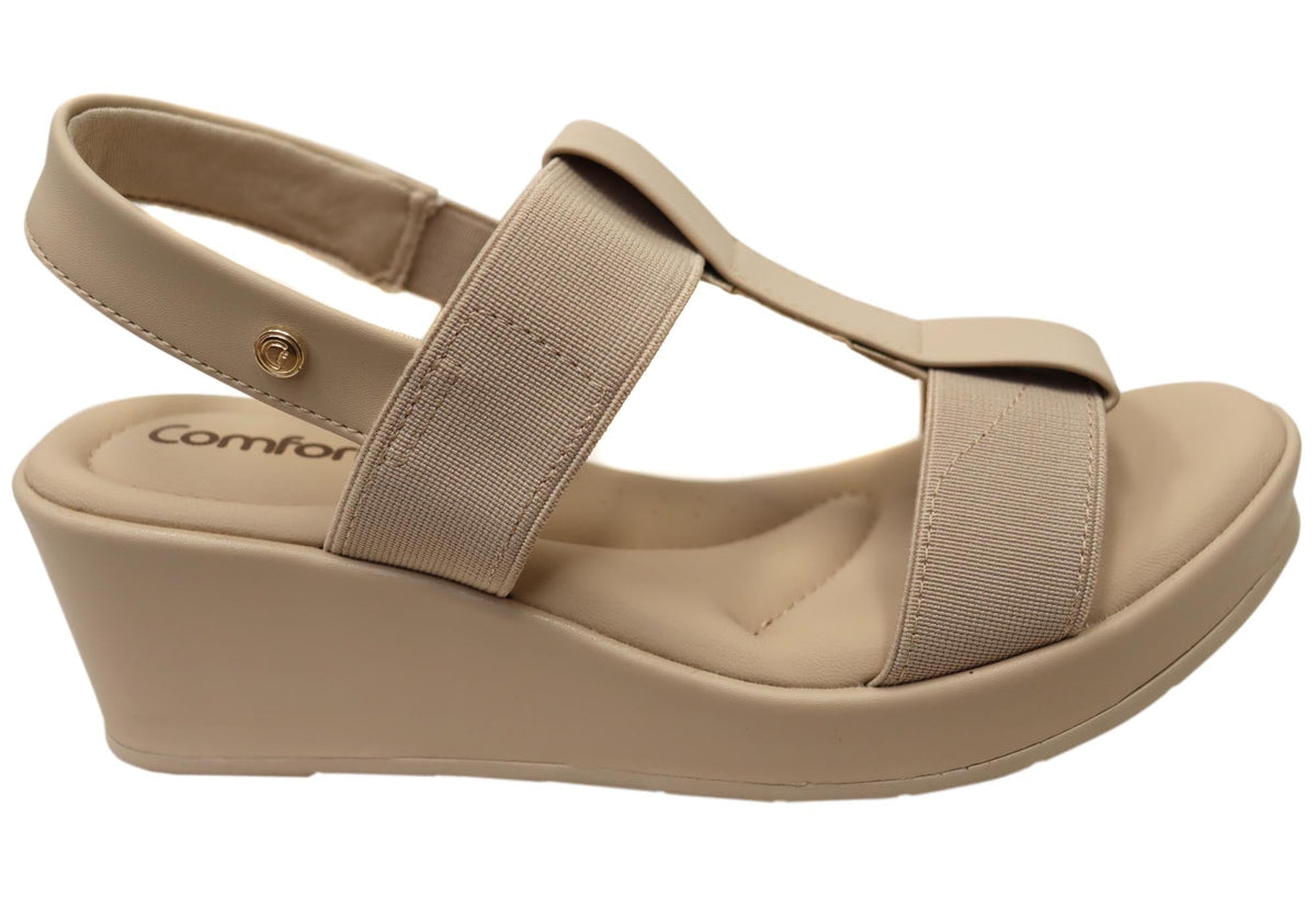 Comfortflex Senna Womens Cushioned Comfort Footbed Wedge Sandals