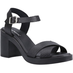 Hush Puppies Georgia Leather Women's Black/Snake Heels