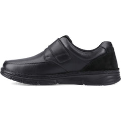 Hush Puppies Forde Touch Fastening Leather Men's Black Loafers