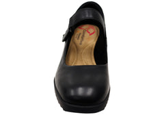 Comfortiva Hayes Womens Leather Wide Fit Mid Heel Mary Jane Shoes