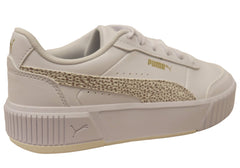 Puma Carina Mia Topcat Womens Lace Up Casual Shoes White Frosted Ivory