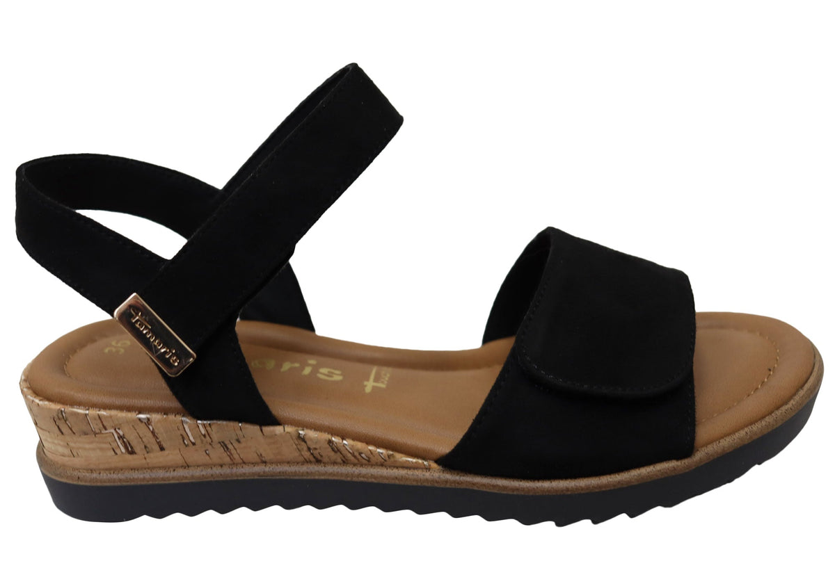 Tamaris Deidree Womens Comfortable Low Wedge Adjustable Sandals