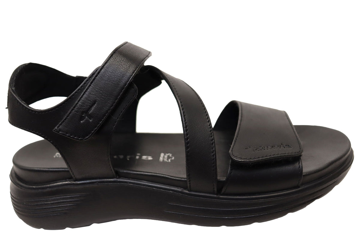 Tamaris Danillah Womens Comfortable Leather Adjustable Sandals