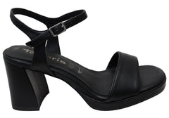 Tamaris Candece Womens Comfortable Leather Platform Heeled Sandals