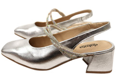 Dakota Bella Womens Brazilian Sling Back Heels With Comfort Footbed