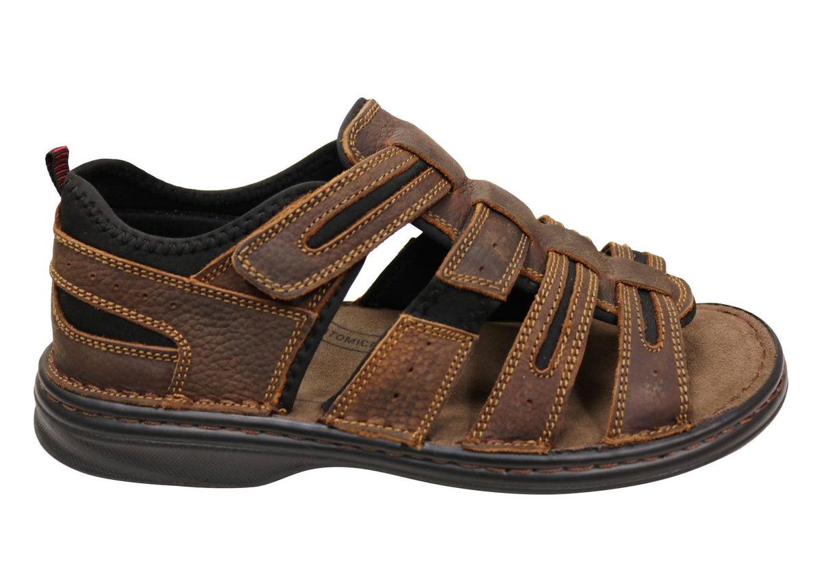 Slatters Torrens Mens Comfortable Leather Closed Back Sandals