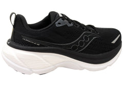 Saucony Womens Hurricane 25 Comfortable Wide Fit Athletic Shoes Black White