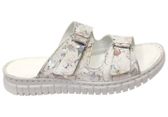Orizonte Nerine Womens Comfortable European Leather Slides Sandals