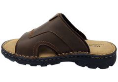 Mironneli Everglade Mens Leather Comfortable Slide Sandals