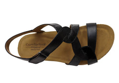 Comfortiva Garner Womens Comfort Footbed Wide Fit Leather Sandals