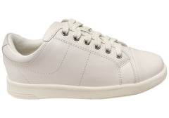 Florsheim Womens Comfortable Leather Crossover Cap Cap Toe Sneakers