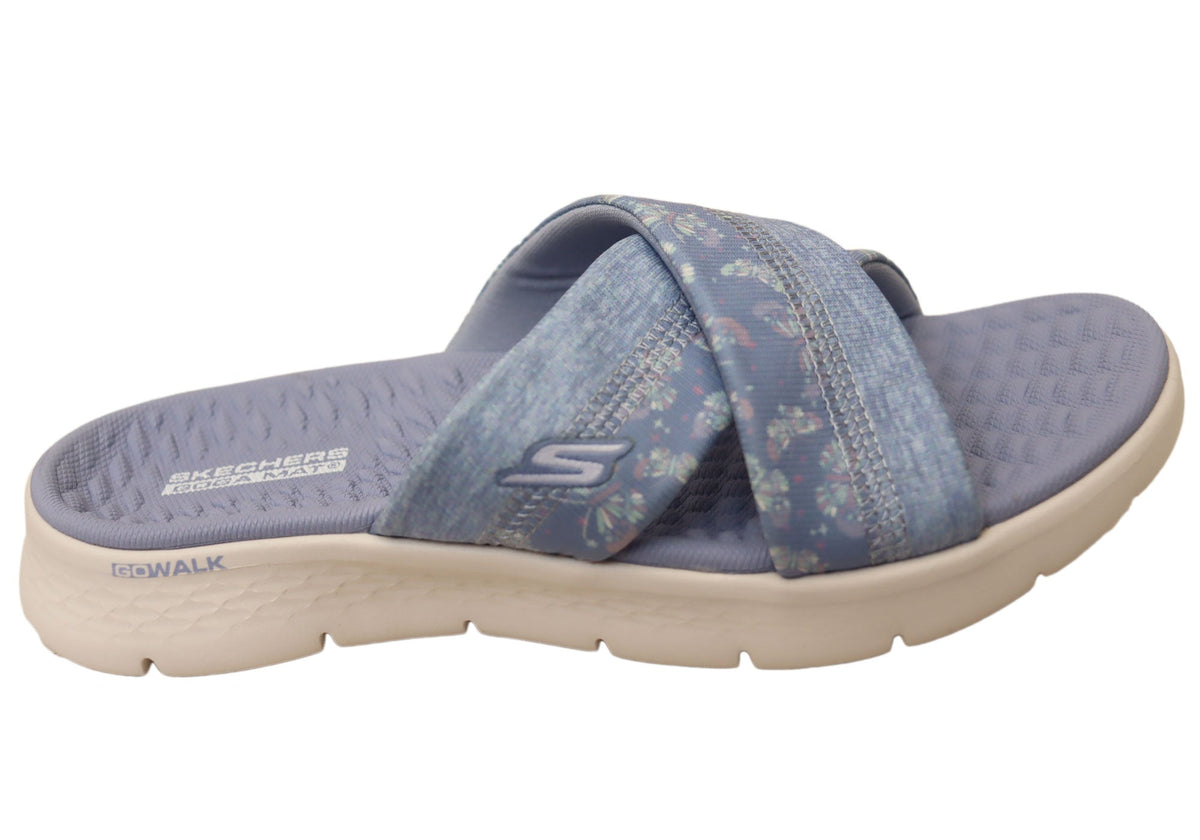 Skechers Womens GO Walk Flex Sandal Butterfly Bliss Slide Sandals