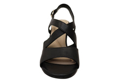 Sofft Jolene Womens Leather Heels Sandals With Comfortable Footbed
