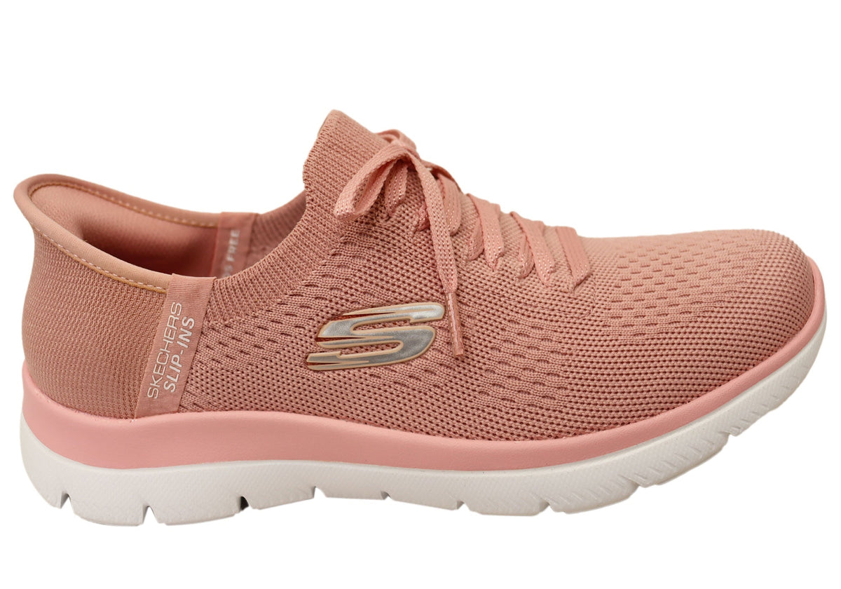 Skechers Womens Slip Ins Summits New Daily Shoes Rose Coral