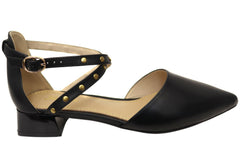 Florsheim Womens Adelle Point Toe Block Low Heel Leather Shoes