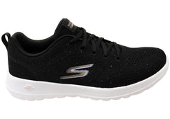 Skechers Womens GO Walk Joy Violet Comfortable Shoes Black Rose Gold