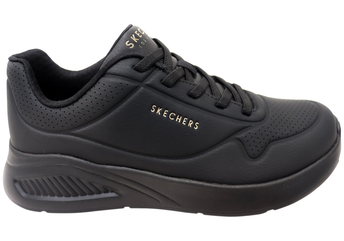 Skechers Womens Uno Lite Lite Work Comfortable Slip On Shoes