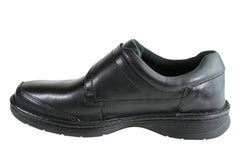 Slatters Axease Mens Wide Fit Adjustable Strap Comfort Walking Shoes