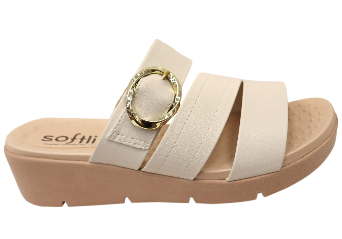 Softli Zoe Womens Brazilian Slides Sandals With Comfort Footbed